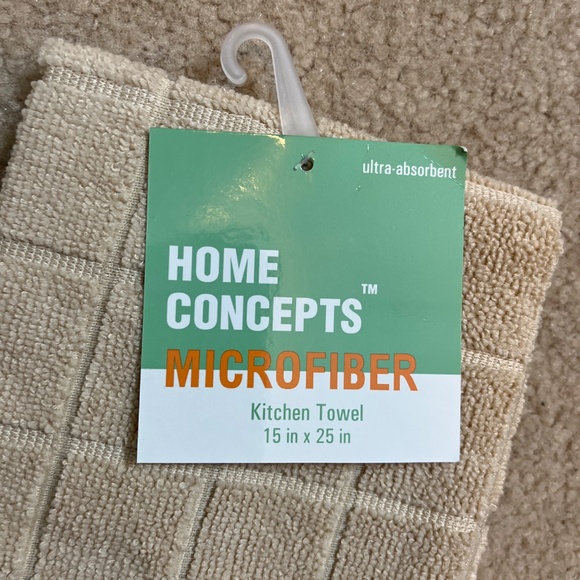 Home Concepts Microfiber Kitchen Towel – Beige Check Pattern - Picture 2 of 5